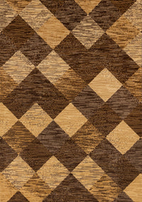 Florence Brown Beige Distressed Diamond Pattern Rug, 7'9