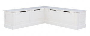 Tobin Backless Corner Nook Dining Bench - White