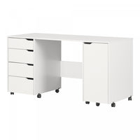 Crea Sewing Craft Table On Wheels - Pure White 