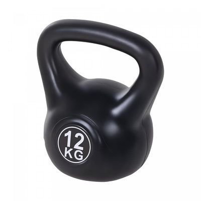 Soozier 26lb Fitness Kettlebell, Plastic Exercise Weight with Sand, Weightlifting Tools with Smooth Handle, Noise Reduction for Home, Gym