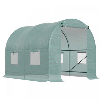 Outsunny 8'x6.6'x6.6' Heavy Duty Walk-in Greenhouse Garden Tunnel Hot House Outdoor Flower Vegetable|Outsunny 8'x6.6'x6.6' Jardin A Effet De Serre Robuste Tunnel Maison Chaude Fleur Exterieure Croissan
