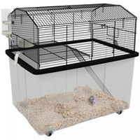 Pawhut Hamster Cage With Accessories, Portable Small Animal Cage Includes Detachable Bottom, Ramp, P