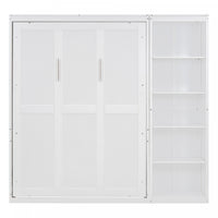 Jocelyn Space-saving Full Murphy Bed With Shelves - White 