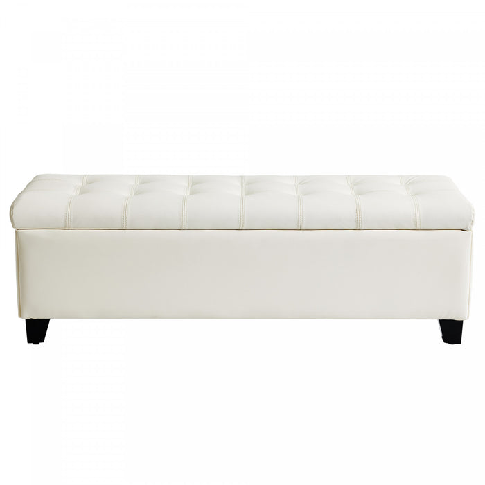 Sophia 48\" Storage Ottoman Bench with Legs End of Bed Bench,Beige