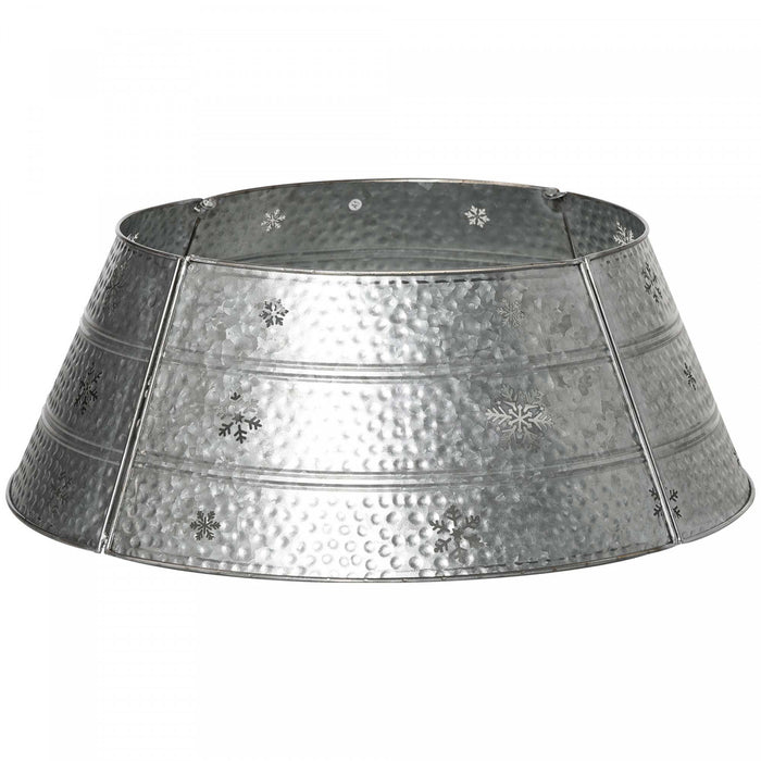 Homcom 26\" Christmas Tree Collar With Hollow Snowflake Patterns Silver