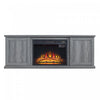 Franklin Modern Farmhouse 2-Piece Electric Fireplace in Black and Gray