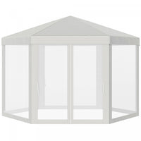 Outsunny Φ13' Hexagon Party Tent Patio Gazebo Outdoor Activity Event Canopy Quick Sun Shelter Pavili