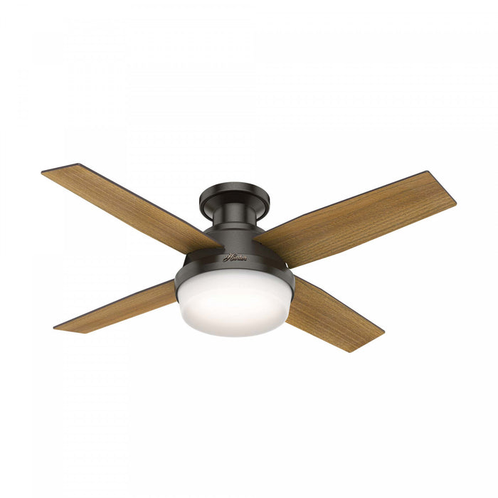 Dempsey Low Profile Ceiling Fan with Light Fixture - Bronze