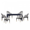 Carrington and Rockaway Modern Industry Chic 7-Piece Dining Set in Light Gray and Black