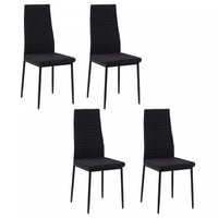 HOMCOM Dining Chairs Set of 4, Linen Fabric Upholstered Accent Chairs Black
