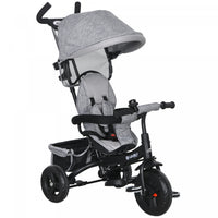 Qaba Toddler Tricycle, 6 In 1 Baby Bike Stroller With Foldable Canopy, Storage Basket, 5-point Safet