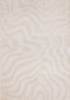 Lincoln Modern Luxurious Plush White Curves Area Rug - 5'3\" x 7'7\"