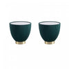 Anderson Modern Sintered Stone Top Upholstered End Table in Green - Set of 2