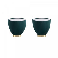 Anderson Modern Sintered Stone Top Upholstered End Table in Green - Set of 2 