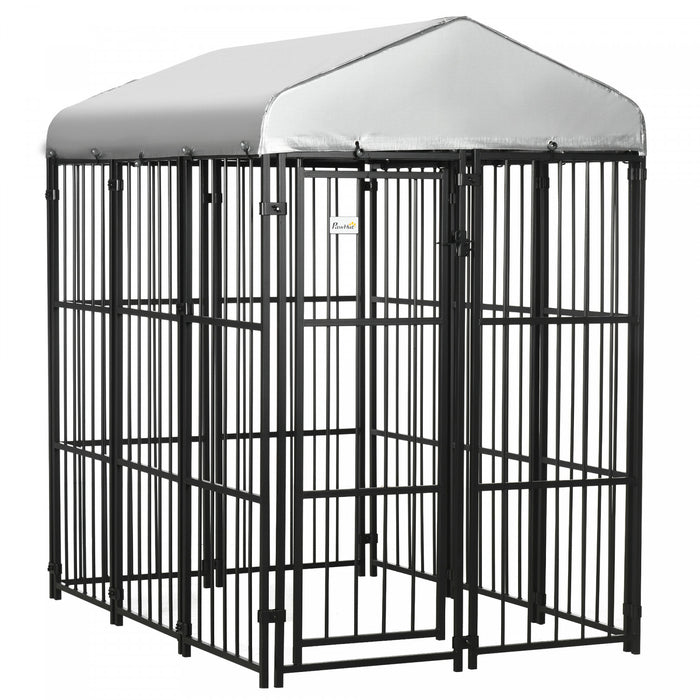 Pawhut 6 X 4 X 6ft Dog Kennel For Medium And Large Dogs, Outdoor Dog Playpen House With Uv-resistant Roof, Heavy-duty Chain Link And Secure Lock
