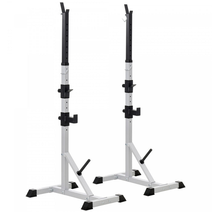 Soozier 2-piece Barbell Rack, 53.5\"-69.3\" Height Adjustable Squat Rack Bench Press Rack, 440lbs Capacity
