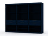 Mulberry Contemporary Modern 36\" Wardrobe Closet in Midnight Blue - Set of 3