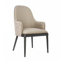 Drew Contemporary Wood Upholstered Armchair in Taupe 
