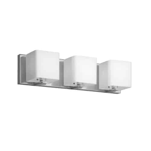 Dainolite Verona 3 Light Vanity Light Polished Chrome Finish Frosted Glass Shade Lamp