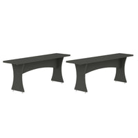 Coney Mid-Century Modern Dining Bench in Charcoal Gray - Set of 2