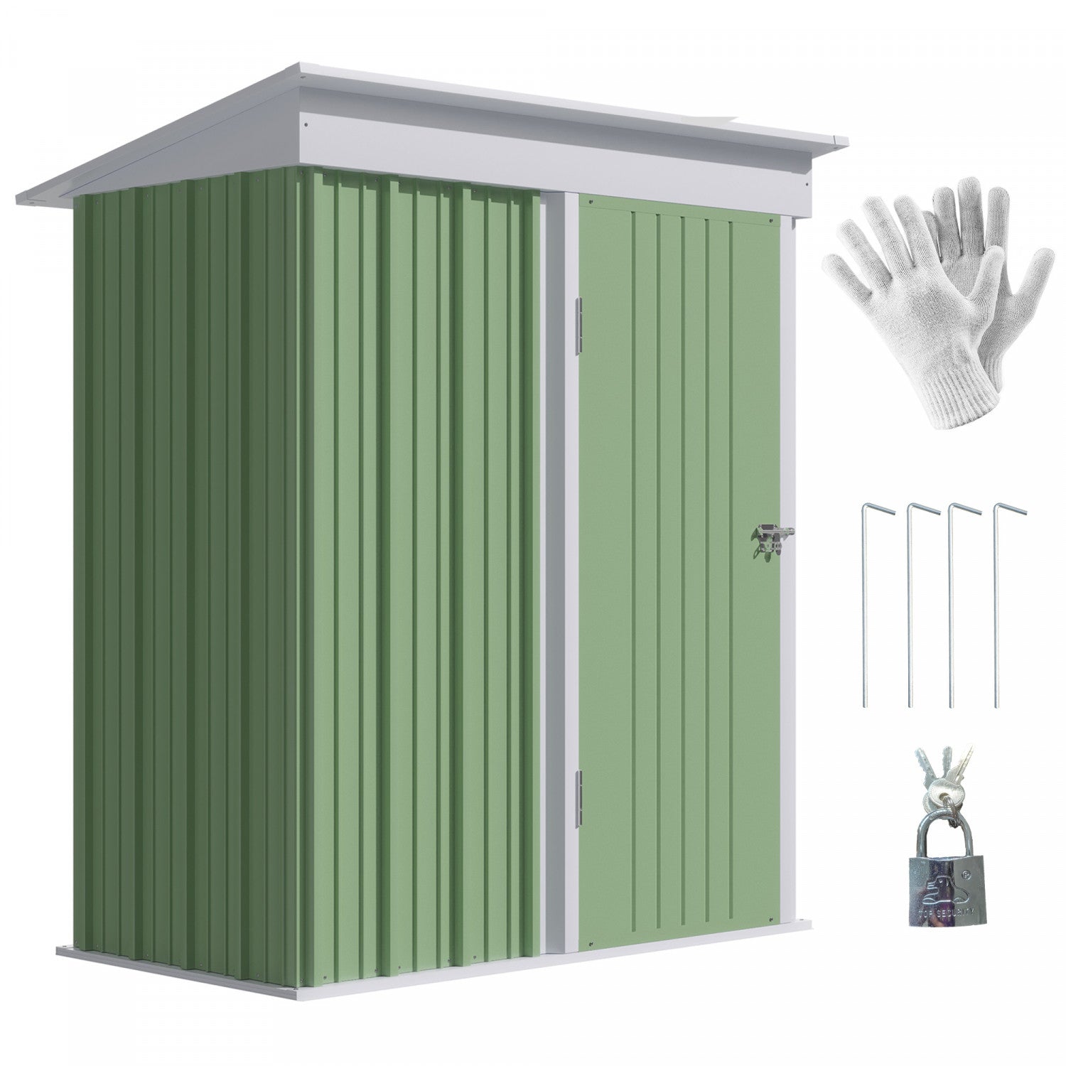 Outsunny 5' X 3' Steel Outdoor Storage Shed, Small Lean-to