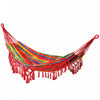 Outsunny Brazilian Style Outdoor Hammock Extra Large Cotton Hanging Camping Bed With Carrying Bag, For Patio Backyard Poolside, Rainbow Stripe