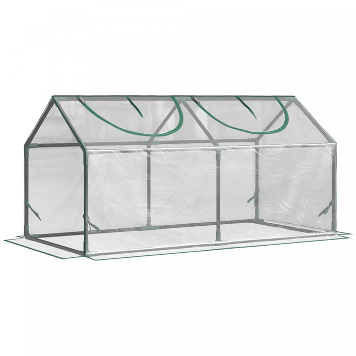 Outsunny 47\"x24\"x24\" Portable Mini Tunnel Greenhouse With 2 Windows, Clear