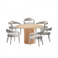 Aspen and Hathaway Modern Industry Chic 7-Piece Dining Set in Gold Dust and Natural