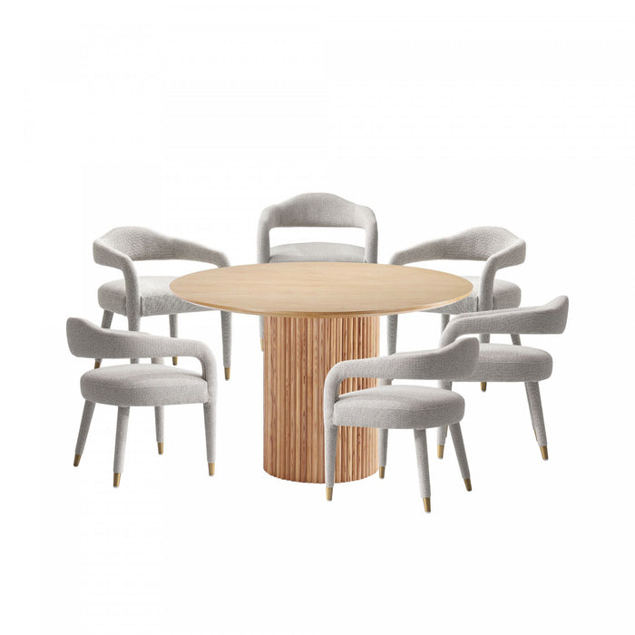 Aspen and Hathaway Modern Industry Chic 7-Piece Dining Set in Gold Dust and Natural