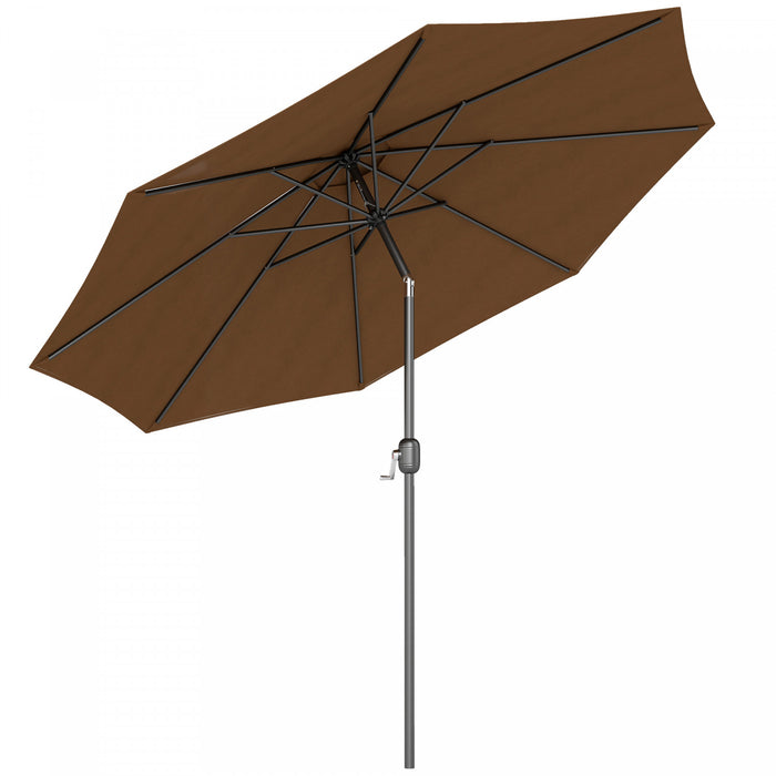 Outsunny 10' X 8' Round Market Umbrella For Garden, Bench, Lawn, Coffee