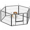 PawHut Dog Playpen, 31.5\"W Heavy-Duty Metal Puppy Play Pen, Pet Exercise Fences for Outside and Indoor, DIY Design with Door for Small Dogs, 6 Panels, 23.5\"H