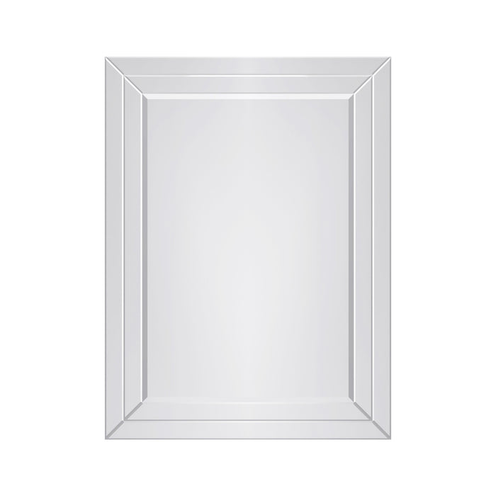 Clamp 30 Inch All-Glass Rectangular Double Beveled Mirror In Chrome