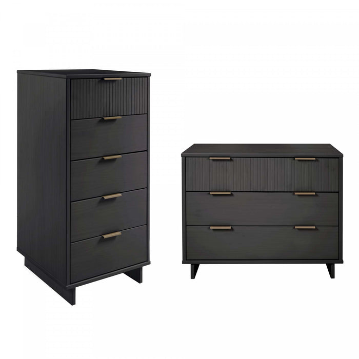 Granville Modern 2-Piece Dresser Set in Charcoal Gray