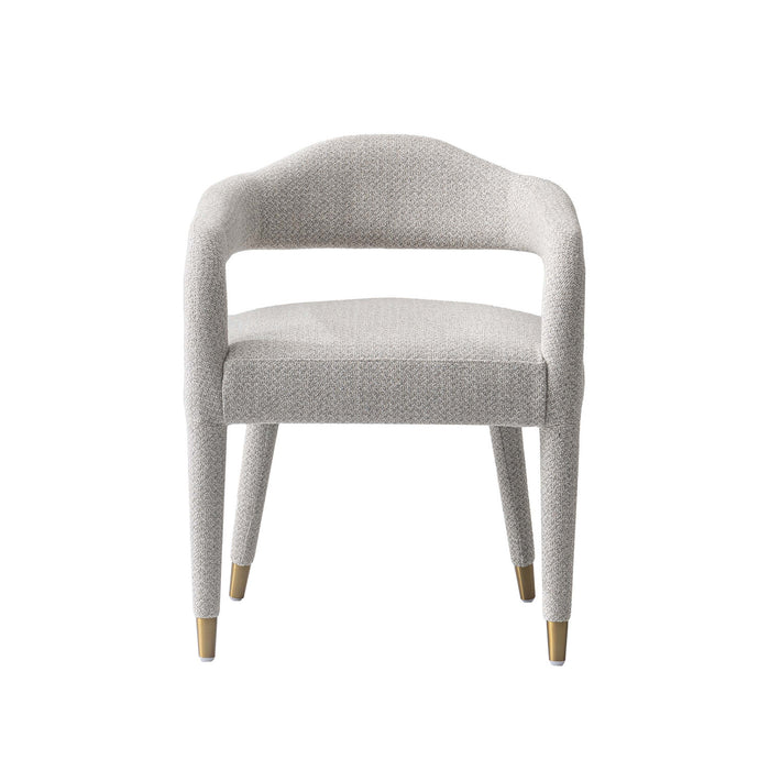 Aspen Mid-Century Modern Upholstered Tweed Armchair in Silver Lining