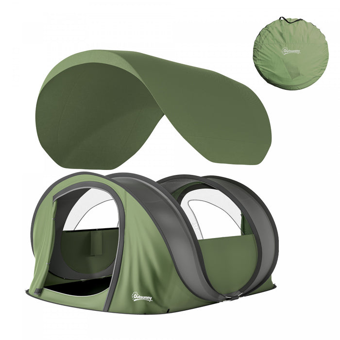 Outsunny Pop-Up Camping Tent for 4-5 Person, Green