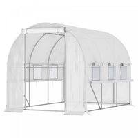 Outsunny 10' X 6.6' X 6.6' Walk-in Tunnel Greenhouse Pe Cover, Zipper Doors Roll-up Side Cover& Mesh