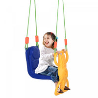 Qaba Kids Swing Set Tree Swing Children Rider Glider With Plastic Hanging For 3+ Years Old Boys And 