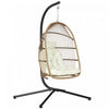 Outsunny Hanging Egg Chair with Stand, Foldable Hammock Chair, Beige