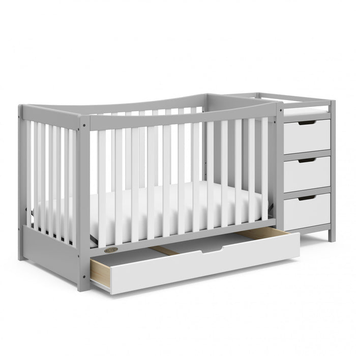 Graco Remi 4-in-1 Convertible Crib and Changer - Pebble Gray/White