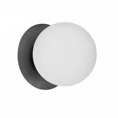 Dainolite Burlat 1 Light Wall Sconce Matte Black White Glass Lamp|Applique murale Burlat de Dainolite en verre blanc, avec fini noir mat et 1 ampoule