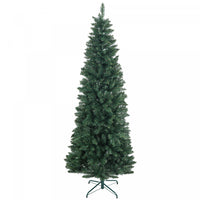 Homcom 7ft Tall Pencil Artificial Christmas Tree With Steel Base, Green