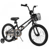 Costway 18\" Kid's Bike With Training Wheels Adjustable Handlebar & Seat Handbrake Black
