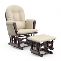 Storkcraft Hoop Glider and Ottoman - Espresso/Beige Chair