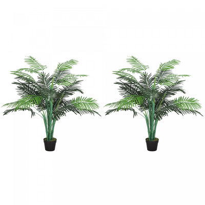 Outsunny 4FT Artificial Tropical Palm Tree Faux Plant with Lifelike Leaves