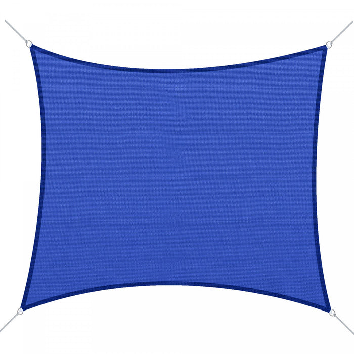 Outsunny Rectangle 20'x 16' Sun Shade Sail Top Cover Fabric Outdoor Shelter Backyard Window Garden Carrying Bag Blue