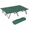 Outsunny 76\" Two Person Folding Camping Cot With Carrying Bag, Green