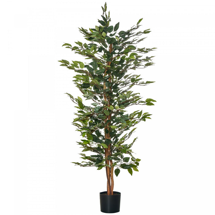 HOMCOM 5FT Artificial Ficus Tree for Indoor Decoration