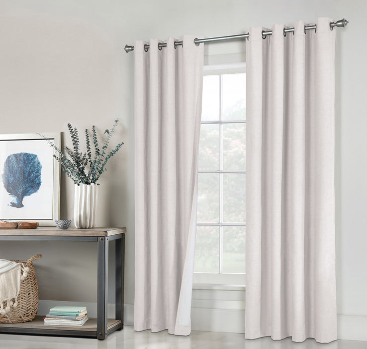 Thermaplus Suprema White Blackout Grommet Curtain Panel - 52 x 95