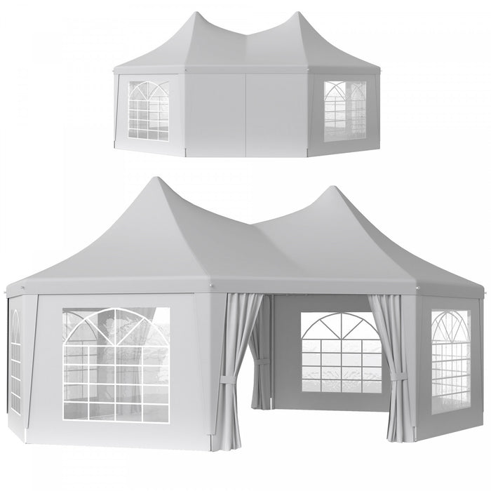 Outsunny 16' x 22' High Peak Octagonal Event Party Tent for Parties