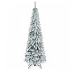 Homcom 6' Downswept Slim Snow Artificial Christmas Tree With Steel Base